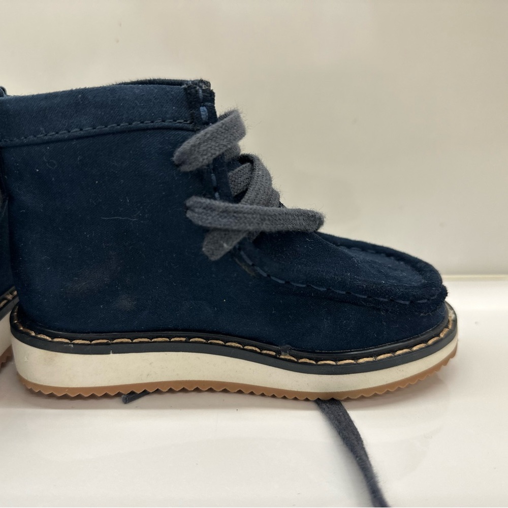 Baby Gap Toddler Boy Navy Blue Faux Suede Lace up Boots